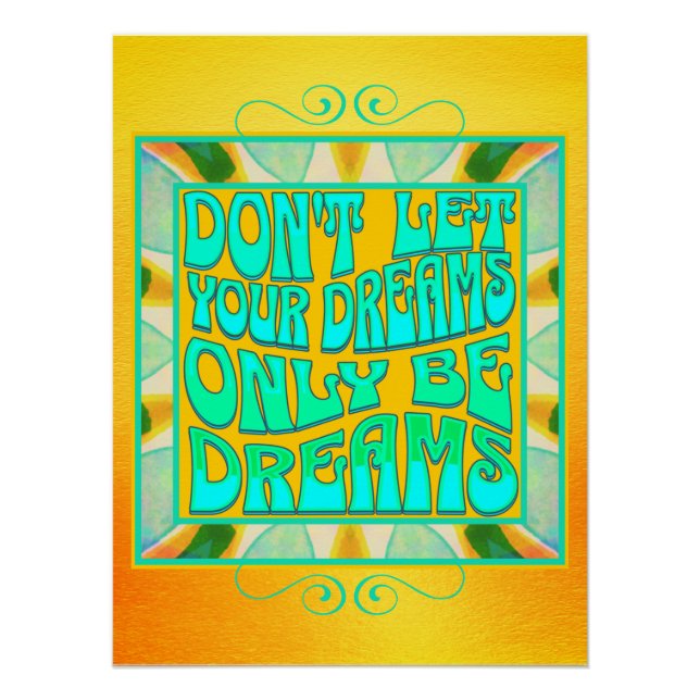 Poster Aquarelle Art Dream Citation Affirmation positive (Devant)