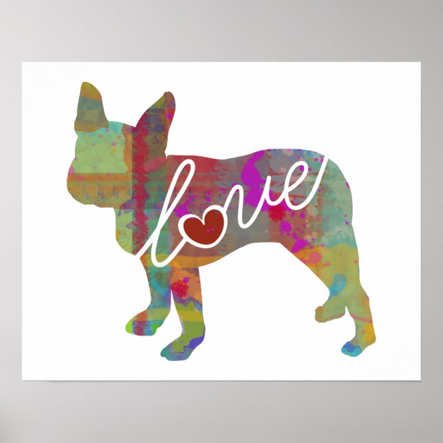 Poster Aquarelle Boston Terrier (Devant)