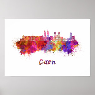 Poster Aquarelle Caen