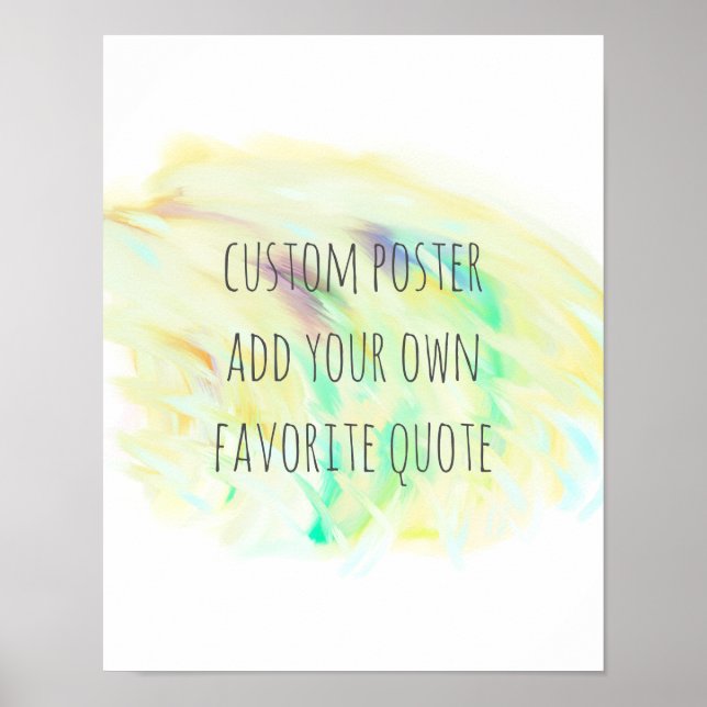 poster aquarelle créer votre propre devis art mur (Devant)