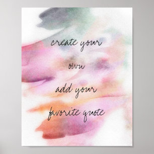 poster aquarelle créer votre propre devis art mur