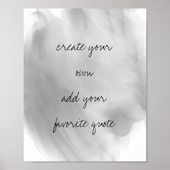 poster aquarelle créer votre propre devis art mur (Devant)