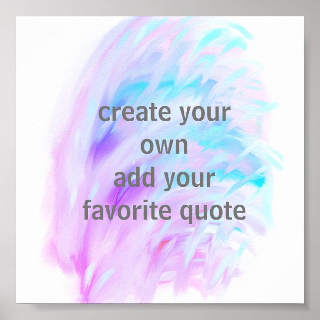 poster aquarelle créer votre propre devis art mur (Devant)