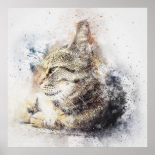 Poster Aquarelle de chat