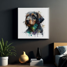 Aquarelle de Chiot de Chiot de Fil Feu mignon