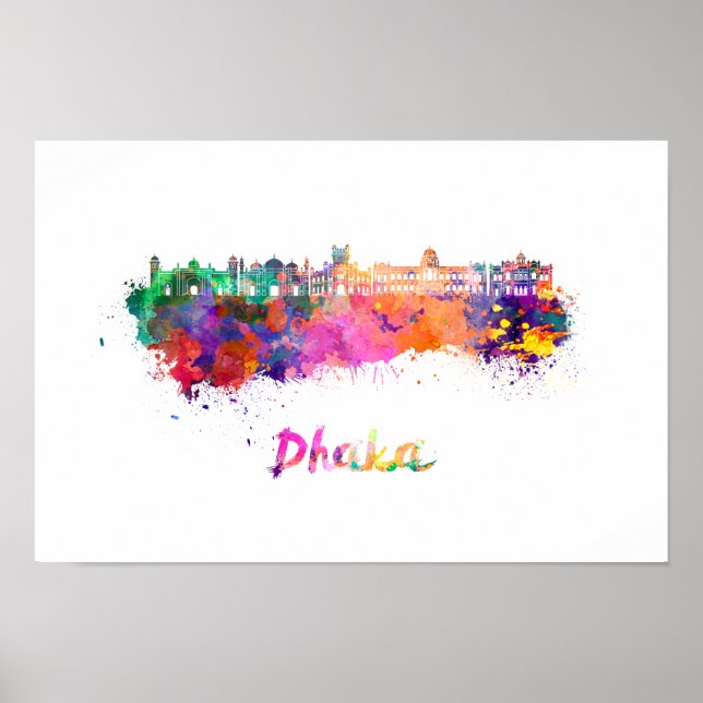 Poster Aquarelle de Dhaka (Devant)