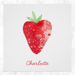 Poster Aquarelle de fraise personnalisée