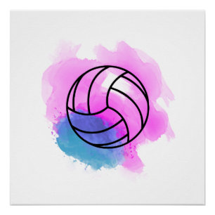 Poster Aquarelle de volleyball
