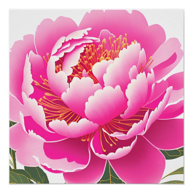Poster Aquarelle florale rose (Devant)