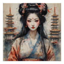 Aquarelle Geisha no 2