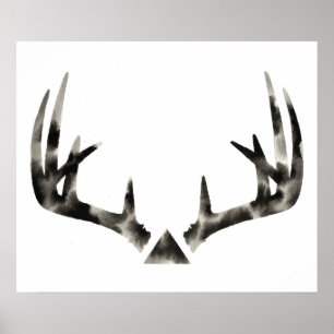 Poster Aquarelle géométrique d'Antler de mâle