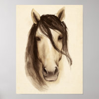 Aquarelle Grange Animaux | Cheval
