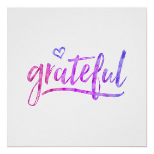 Poster Aquarelle Gratte rose violet bleu