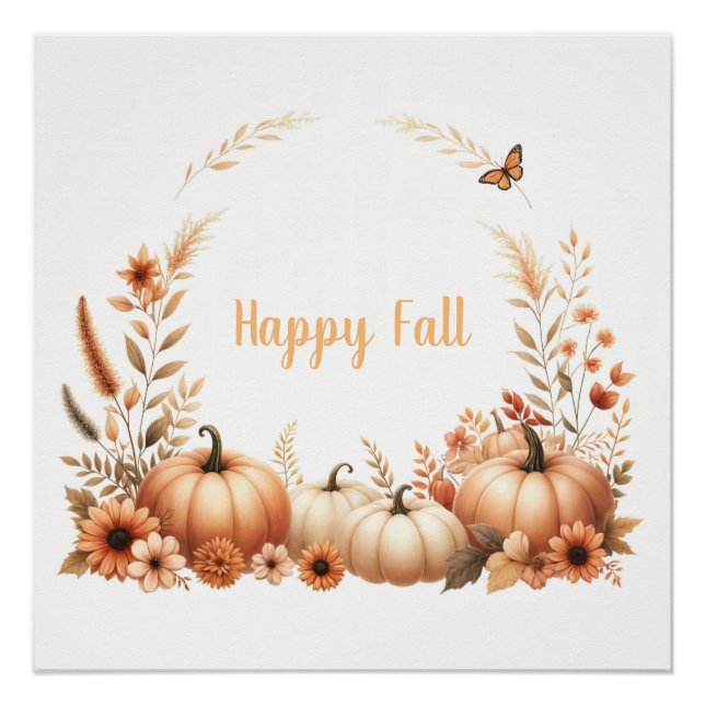 Poster Aquarelle Happy Fall (Devant)