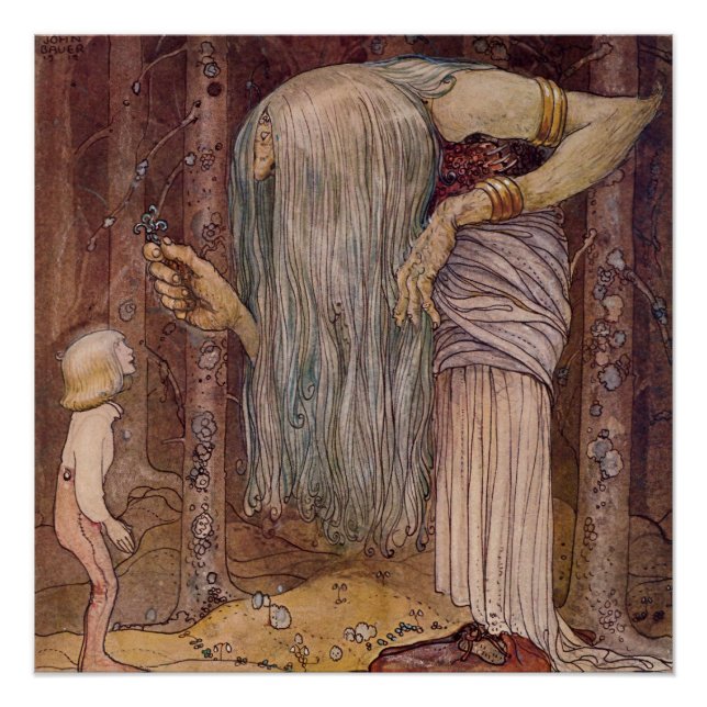 Poster Aquarelle « Herbe de troll » de John Bauer (Devant)