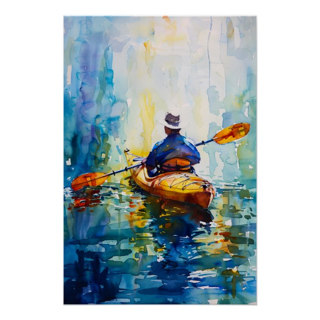 Poster Aquarelle Kayak Peinture (Devant)