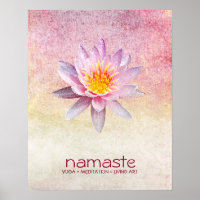 Aquarelle Lotus Fleur Namaste Méditation Yoga