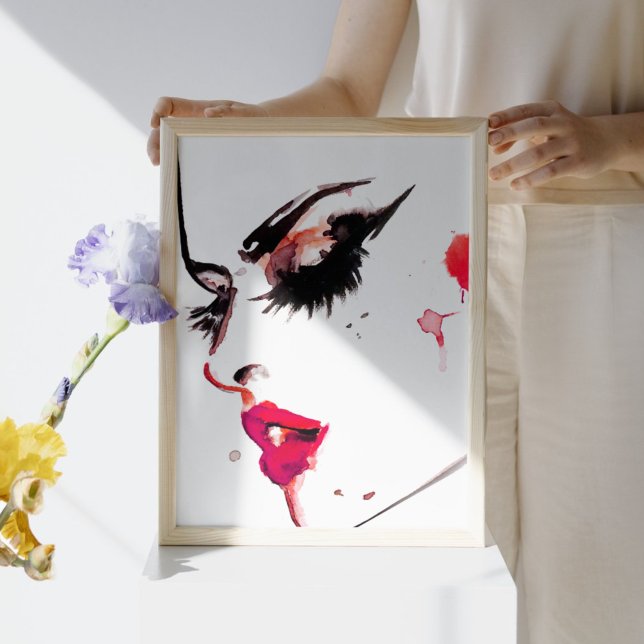 Poster Aquarelle maquillage visage marque artiste (Créateur téléchargé)