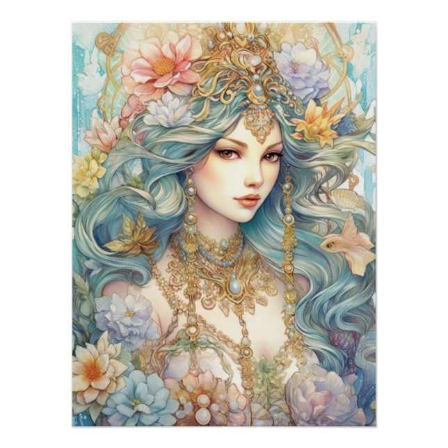 Poster Aquarelle mystérieuse (Devant)