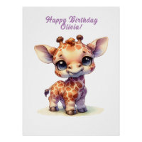 Aquarelle petite girafe