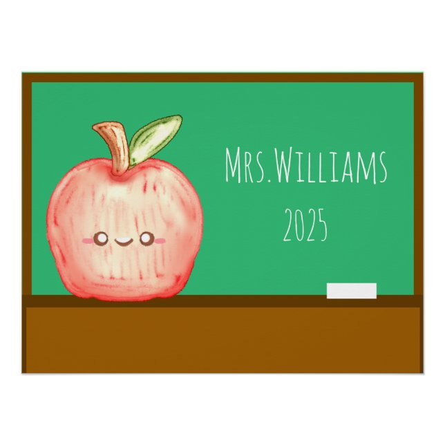 Poster Aquarelle pomme de fruits (Devant)