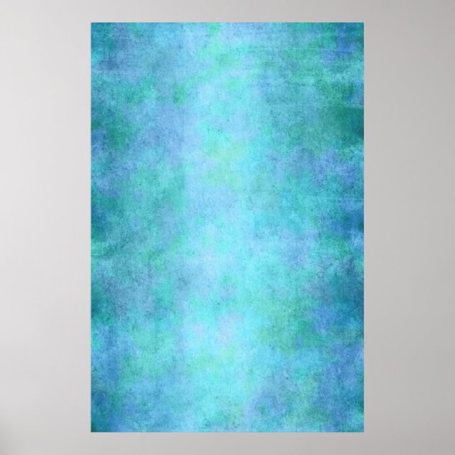 Poster Aquarelle turquoise bleue, violette, aqua et viole (Devant)