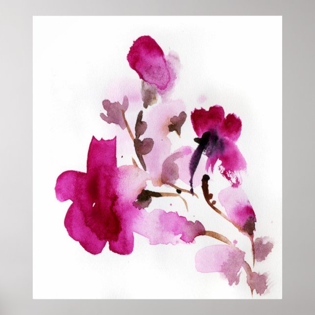 Poster aquarelles florales Abstraites 2 (Devant)
