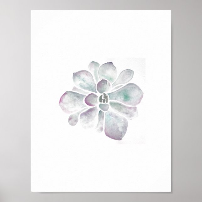 Poster Aquarelles vivantes : violet et sable (Devant)