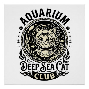 Poster Aquarium Chat de mer profonde Graphique de chat dr