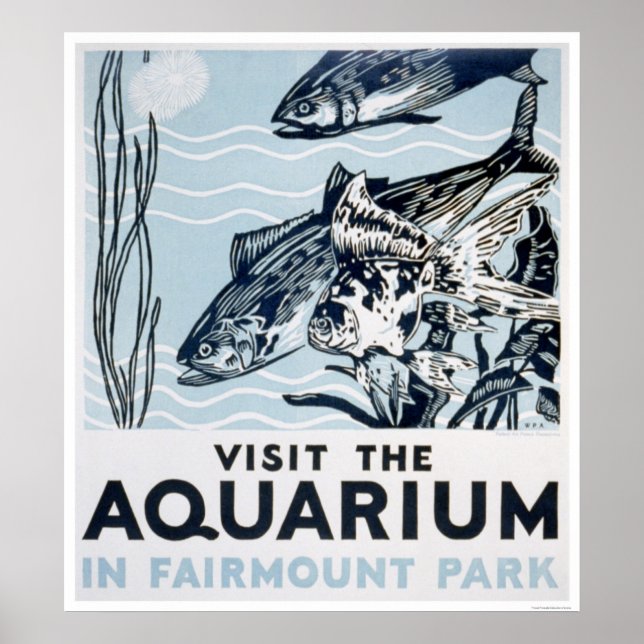 Poster Aquarium Phildadelphia 1937 WPA (Devant)