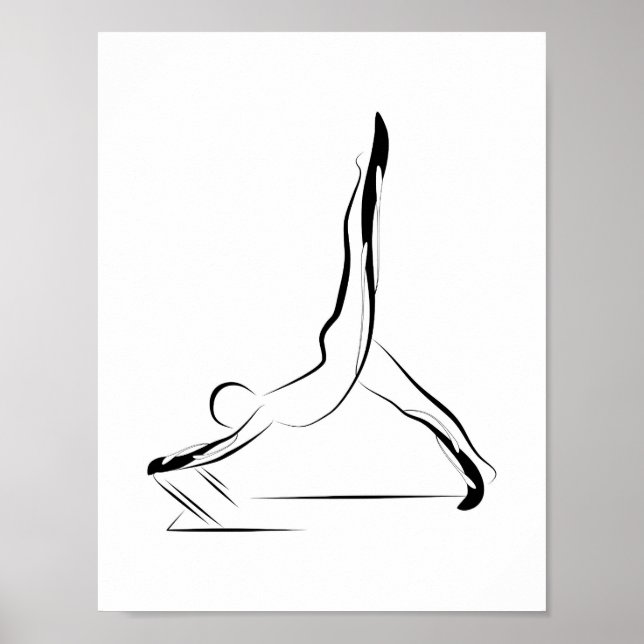 Poster Arabesque Réformateur Pilates Pose Pilates Réforma (Devant)