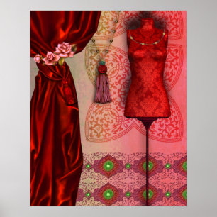 Poster Arabesque victorien, OPHÉLIE - Gothique