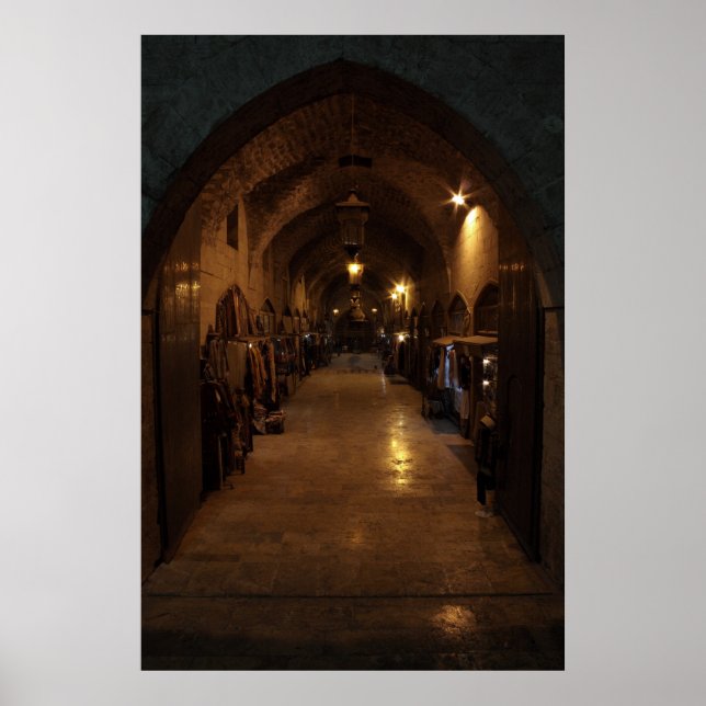Poster Arabic Aleppo Handcraft Bazaar - Syria Middle East (Devant)