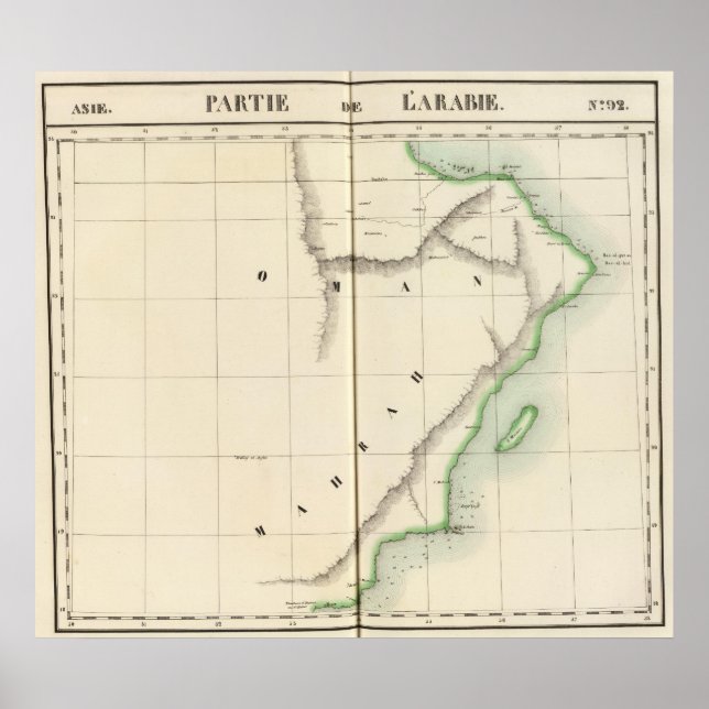 Poster Arabie saoudite, Asie 92 (Devant)