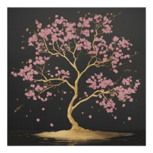 Poster Arbre cerise en fleurs