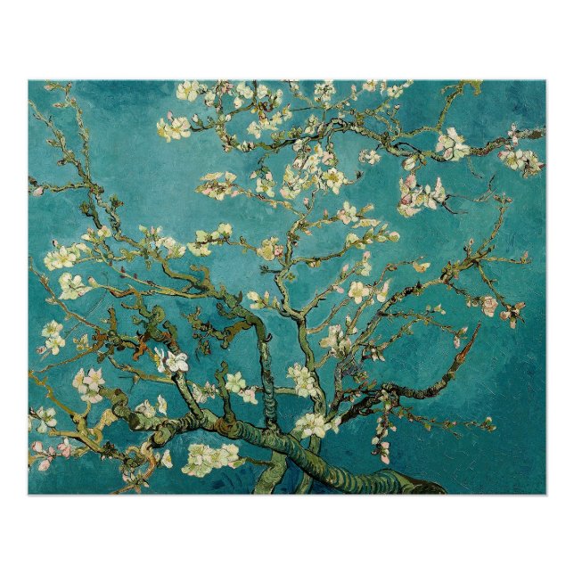 Poster Arbre d'amande florissant Vintage Floral Van Gogh (Devant)