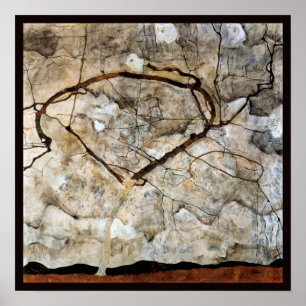 Poster Arbre d'automne en mouvement par Egon Schiele