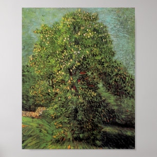 Poster Arbre de châtaigniers en Fleur, Art de Van Gogh