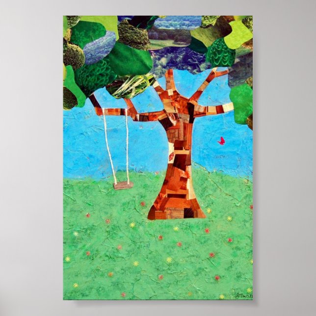 Poster Arbre de chêne à scier (Devant)