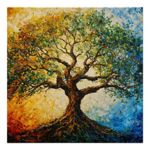Poster Arbre de connaissances - Peinture à l'huile