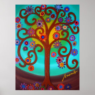 POSTER ARBRE DE LA PEINTURE DE LA VIE