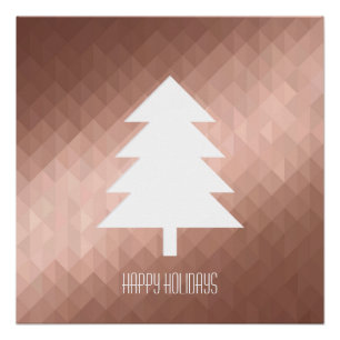 Poster Arbre de noël minimaliste rose