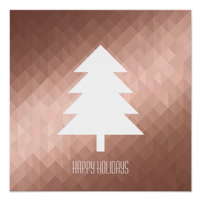 Poster Arbre de noël minimaliste rose (Devant)