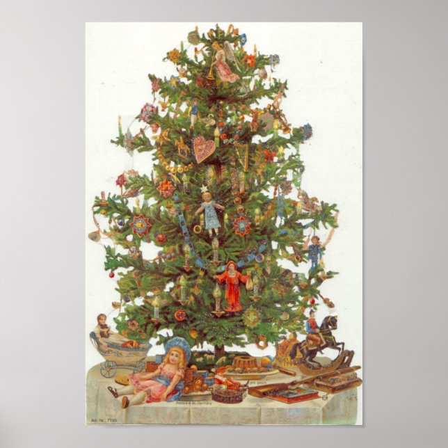 Poster Arbre de Noël Vintage (Devant)
