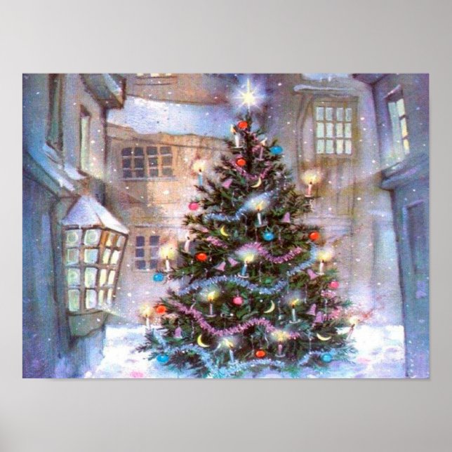 Poster Arbre de Noël Vintage (Devant)
