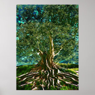 Poster Arbre de vert de la vie