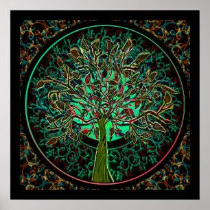 Poster Arbre de vie de l'harmonie et de l'espoir