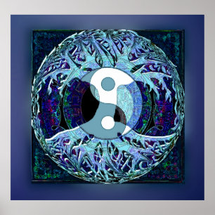Poster Arbre de Yin Yang de la vie