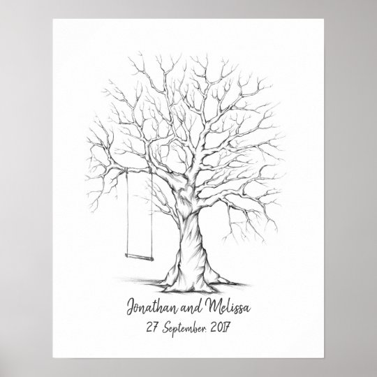 Poster Arbre D Empreinte Digitale Arbre De Thumbprint Zazzle Fr