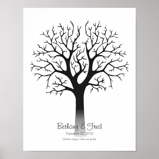 Poster Arbre d'empreintes digitales 28x35,5 cm (Devant)